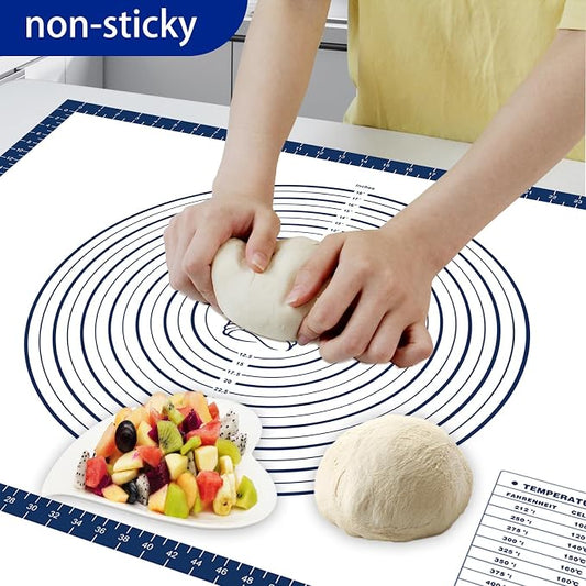 Pastry Dough Mat Silicone Baking Mats for Rolling Out Dough,Kneading Sheet,Silicone Sheet for Kitchen Counter blue, 24 * 32in