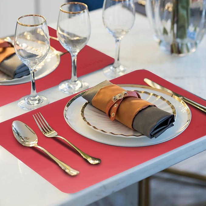 Silicone Table Mats Set of 4,Heat Resistant Mats,Washable Placemats, Silicone Placemats for Dining Table and Kitchen Table.