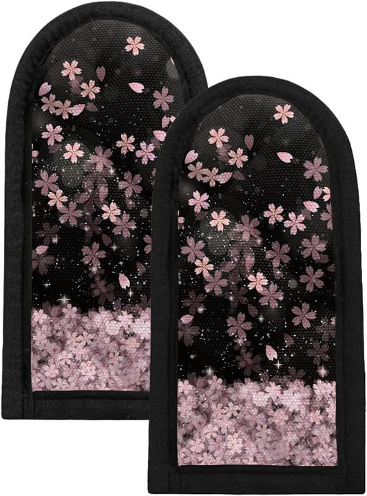 Coldinair Cherry Blossoms Cast Iron Skillets Holders,Heat Resistant Hot Pot Sleeve Handle Holders Set of 2 for Kitchen Cooking Baking,Washable
