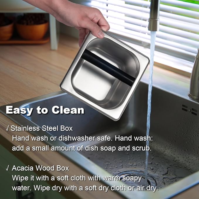 Espresso Knock Box Coffee Puck Dump Bin Grounds Accessories Tamping Station | Quiet Design Coffee Knock Box Espresso Puck Tamp Station Espresso Large Capacity Non-slip Base Stainless Steel Barist Tools