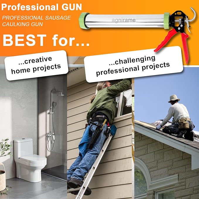 Sausage Caulking Gun, Manual Drive, High Thrust Caulk Gun for Processing Adhesive Cartridges