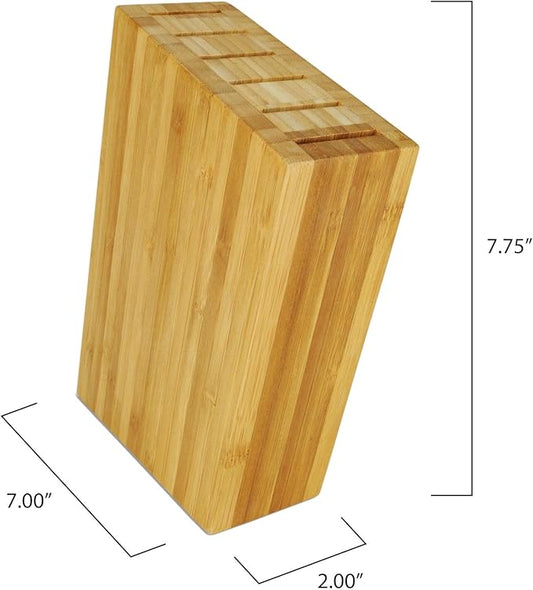 Shun Bamboo Steak Knife Block, 6 Slot Sidecar Steak Knife Holder, Made from Genuine Bamboo, Kitchen Storage for Professional and Home Chefs