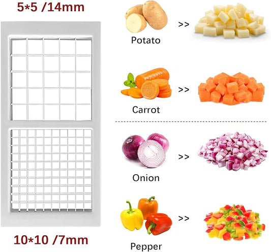 Vegetable Chopper, Onion Dicer, Mandoline Slicer, Food Chopper with Container, Vegetable Cutter for Salad Potato Carrot Garlic(2 Blades, Blue White)