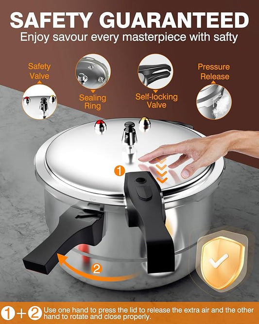 WantJoin 14Qt Aluminum Pressure Cooker w/Release Valve & Multiple Protective Devices,Pressure Canner Compatible with Gas & Induction Cooker,Canner Rack Included