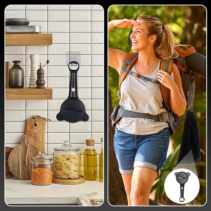 2026 Upgraded 4-in-1 Jar Opener for Seniors Adjustable | Stainless Steel Lid Opener with Handle, Includes Hook & storage bag , Can Opener for Arthritis and Weak Hands