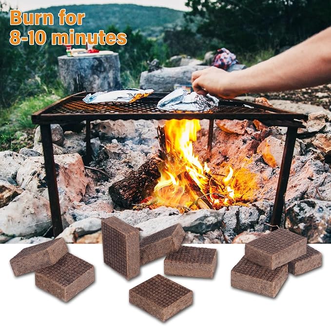 HGD Fire Starter, Mini Natural Fire Starters for Campfires, BBQ Grill, Charcoal Chimney, Outdoor Pit, Indoor Fireplace, Wood Stove - Water Resistant Firestarter Sticks - Camping Accessories Essentials