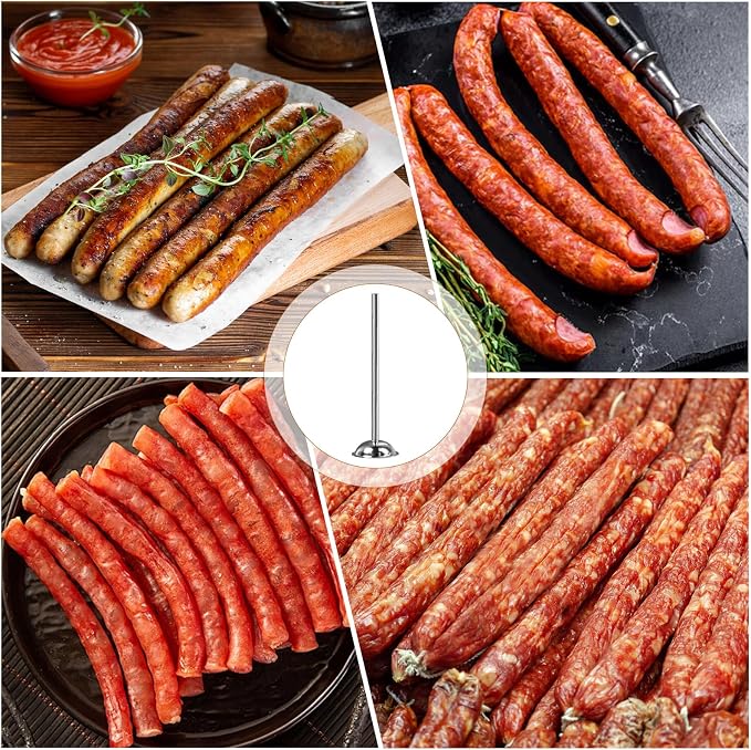 10mm Sausage Stuffer Tube, Stainless Sausage Stuffing Tubes, 10mm Stuffing Horn Compatible with Hakka, Lem and Other Brands Manual/Electric Sausage Stuffer, Universal 53mm Base
