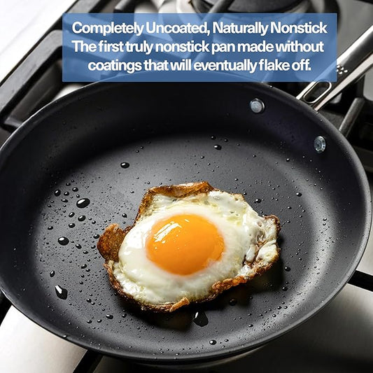 Misen Carbon Nonstick™ Frying Pan – Carbon Steel Pan, Naturally Nonstick No-Coating Surface, Ultra-Durable & Oven-Safe, Induction & Gas Compatible - 8 Inch