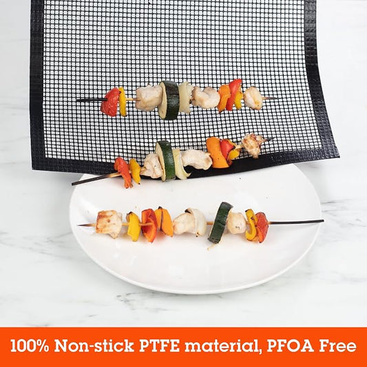 Camerons Grilling Mesh (13.25"x18") - Heavy Duty 100% Non-Stick Reusable Cooking Mesh Sheet - Use in Outdoor BBQ Grill & Indoor Oven - Heat Safe up to 500° F - Great for Holiday Dinner & XMas Gift