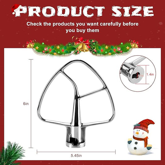 Flat Beater K45B Stainless Steel Attachment -Stainless Steel K45B Kitchen Mixer Paddle Attachment Perfectly Fit for 4.5 QT Tilt-Head Stand Mixer Beater K45SS by MIFLUS