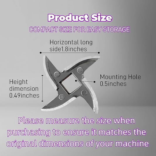 #12 Meat Grinder Blade Stainless Steel Knife Cutter Replacement(2 pc) | Please check the size and shape