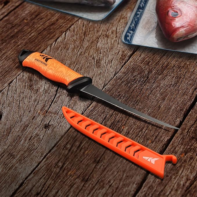 KastKing Speed Demon Pro Fillet Knife with Protective Sheath | Razor Sharp G4116 German Stainless Steel Blade, Non-Slip Grip, Corrosion-Resistant Coating, 8 Options Available