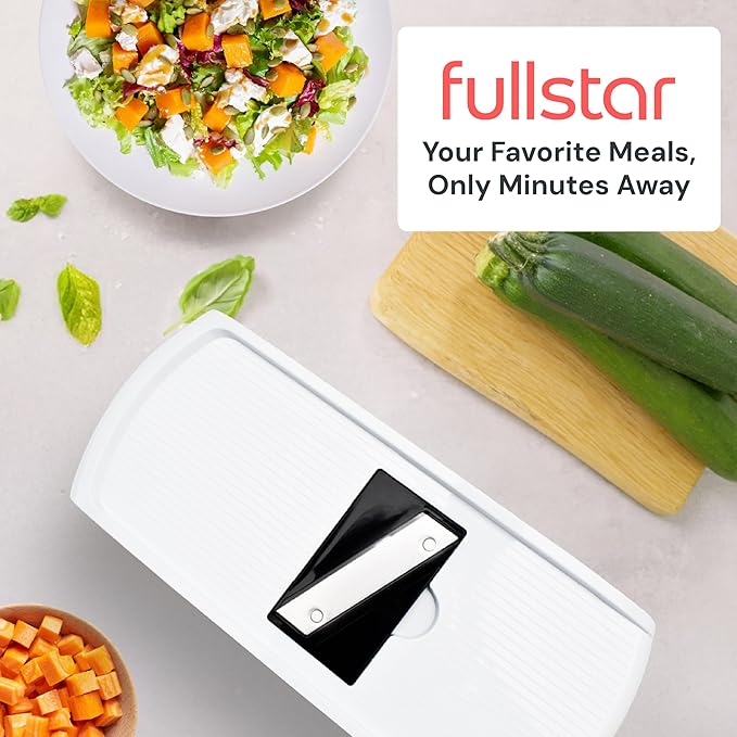 Fullstar The Original Pro Chopper - Vegetable Chopper and Spiralizer, Food Chopper with Container, Fruit Slicer, Kitchen Gadgets & Accessories, Home Essentials (8 in 1, White)