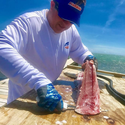 Dexter Outdoors SOFGRIP 8" Tiger Edge Scalloped Knife with Edge Guard | Tiger edge scalloped American stainless blade for tough cuts. Corrosion resistant, soft non-slip grip, edge guard included.
