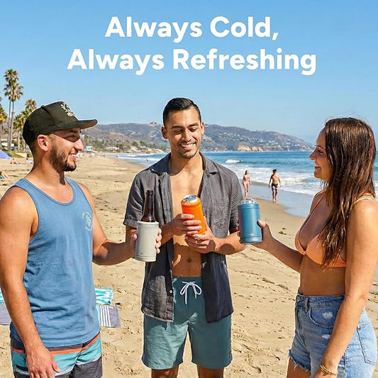 DUALIE 3 in 1 Insulated Can Cooler - 15+ Colors - Universal Size for 12 oz Cans, Slim Cans, and Bottles