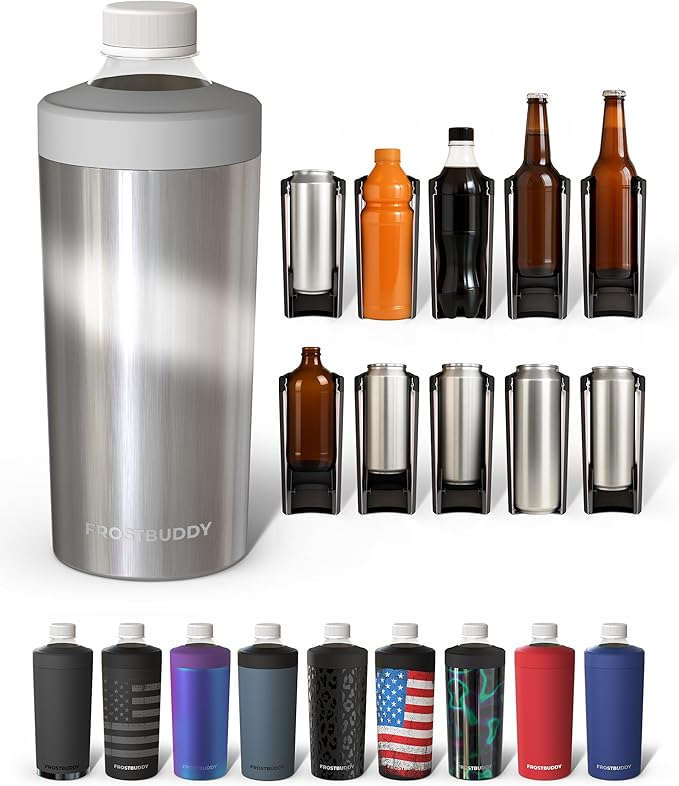 Frost Buddy XL Can Cooler - Fits 12/16/20/24 oz Cans & Bottles (Moonstone) | Keeps drinks chilled 12+ hrs | No sweat, no condensation | Fits slim & standard cans | Durable, portable design