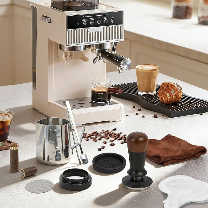 Y-Step 51mm Espresso Accessories Kit, 25 PCS Espresso Tamper Kit Coffee Tamper Set, with 51mm Espresso Tamper, Puck Screen and Dosing Funnel, WDT Tool, Latte Art Kit, Espresso Tools for Barista