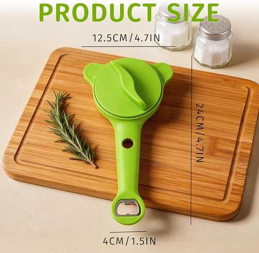 4-in-1 Jar Opener, Stainless Steel Lid Remover, Multi Functional Adjustable Stainless Lid Opener, Jar Openers for Seniors & Arthritis Sufferers & Weak Hands, for Kitchen Jars Bottles Cans