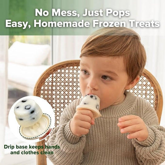 haakaa Silicone Popsicle Molds for Kids, Collapsible Ice Pop Molds with Drip-Free Lids, BPA-Free Freezer Pop Cups, Dishwasher Safe, 6 Pack