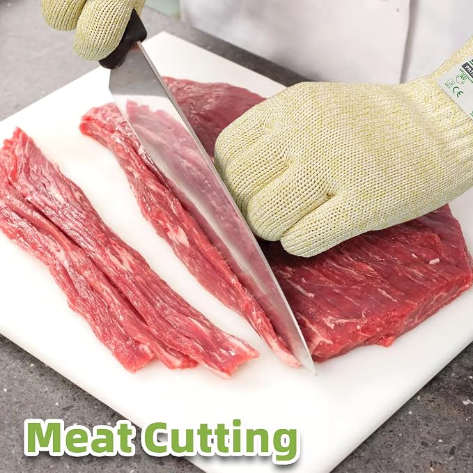 Schwer SlicePro ANSI A9 Cut Resistant Gloves, Food Grade Cutting Gloves for Kitchen Food Prep, Mandoline Gloves for Meat Cutting, Oyster Shucking, Fish Fillet Processing, PR1501, 10 Pairs, L