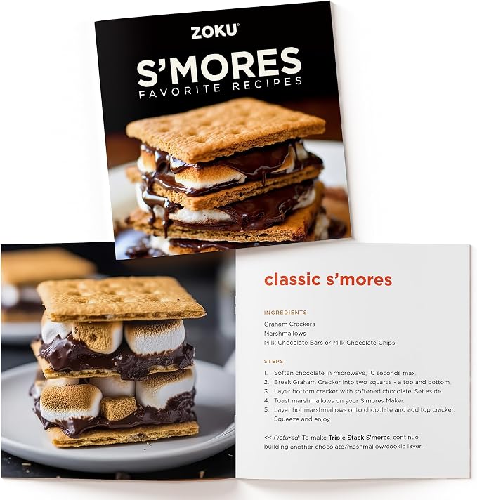 ZOKU S'mores Maker Set - Tabletop S’mores Burner with 6 Reusable Sticks and Recipe Book, Perfect for Delicious, Gooey Treats Indoors