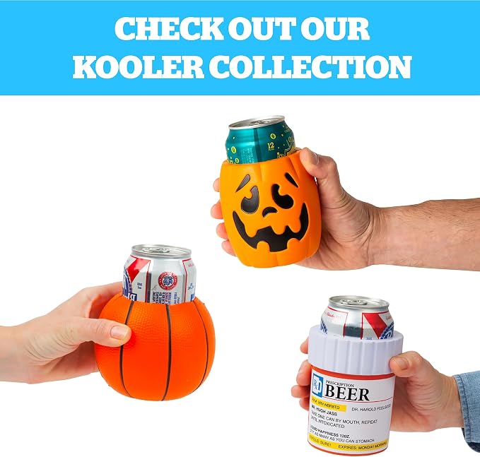 Foam Drink Kooler, Soft Sided Beer Cooler, Portable Party Beverage Holder for Soda Cans, Funny Can Cooler - Prescription Pill Bottle