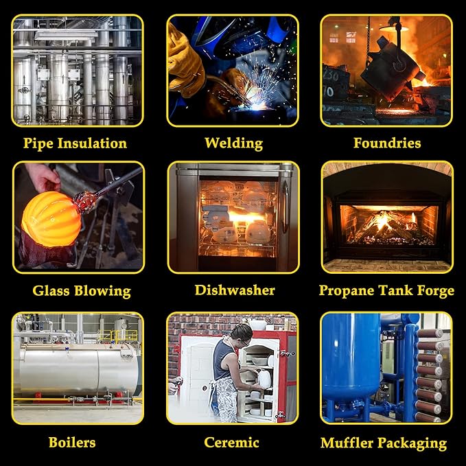 60'' x24'' x1'' (Thick) Ceramic Fiber Blanket Fireproof Insulation Baffle Rated to 2400F, High-Temperature Resistance for Oven Stoves, Kilns, Forges