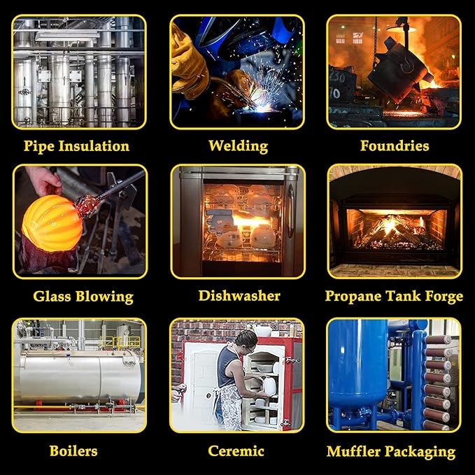60" x24" x1" (Thick) Ceramic Fiber Blanket Fireproof Insulation Baffle Rated to 2400F, High-Temperature Resistance for Oven Stoves, Kilns, Forges