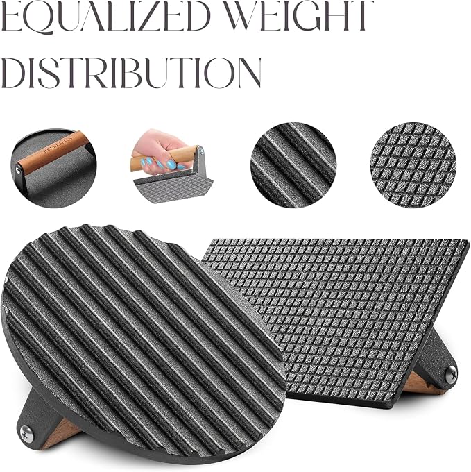 Bellemain Smash Burger Press, Grill Press, Bacon Press- Set of 2