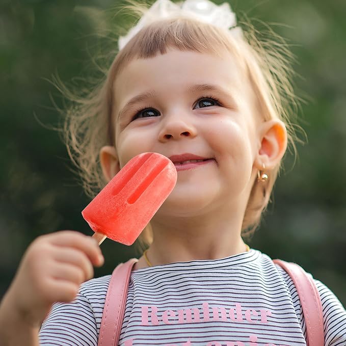 Popsicles Molds, 10 Cavity Silicone Popsicle Molds Easy-Release BPA-free Popsicle Maker Molds Ice Pop Molds Homemade Popsicle Ice Cream Molds with 50PCS Popsicle Sticks for Yogurt Juice Smoothies
