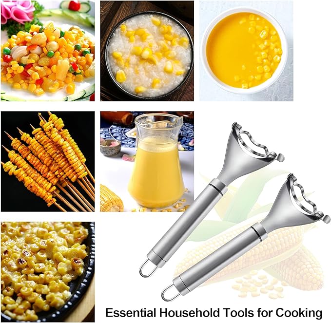 2 Pcs Corn Peeler, Corn Stripper Corn Cob Stripper Tool,Corn Stripper for Corn on the Cob Remover Tool,Corn Thresher with Ergonomic Handle,Kitchen Gadget