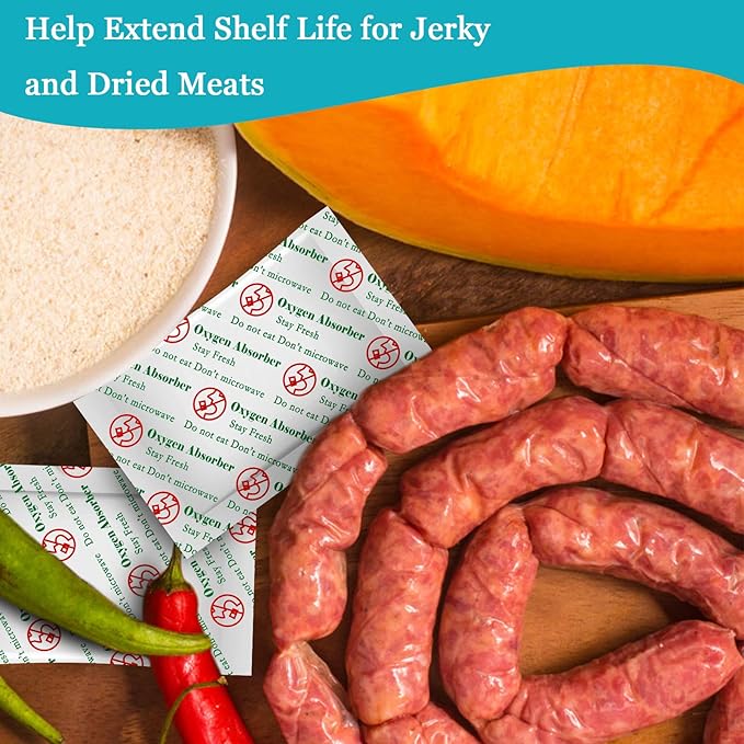 VacYaYa 2000CC(30-Pack) Food Grade Oxygen Absorbers Packets for Home Made Jerky and Long Term Food Storage, Stored in Vacuum Bag and 3 Times Oxygen Absorption Capacity