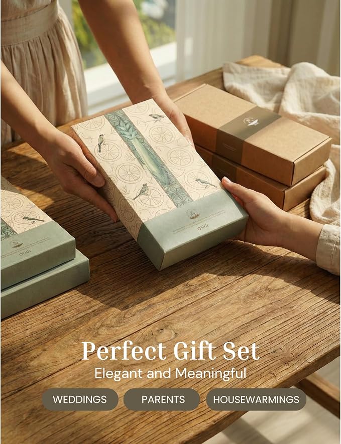 ONGI Korean Spoon and Chopstick 1 Set – Premium 18/10 Titanium Gold – Double Happiness Design – Gift-Ready – Made in Korea – Dishwasher Safe (Hee Pattern Gold 1 Set)