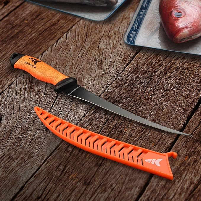 KastKing Speed Demon Pro Fillet Knife with Protective Sheath | Razor Sharp G4116 German Stainless Steel Blade, Non-Slip Grip, Corrosion-Resistant Coating, 8 Options Available