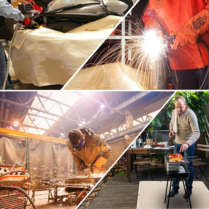 Welding Blanket, Heavy Duty Welding Blanket 6FTx8FT Large Size Fiberglass Welding Curtain for Industrial Welding Home Protection Heat Insulation