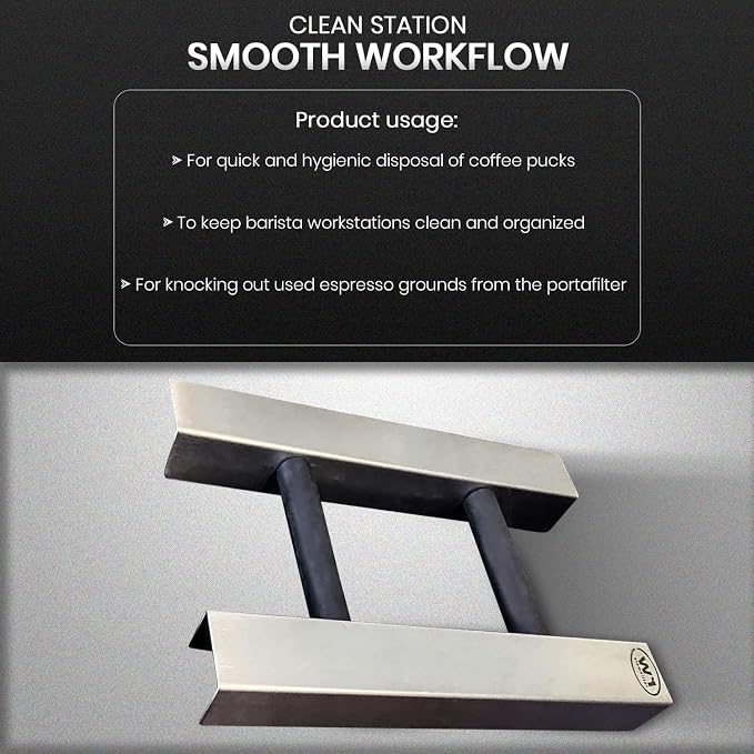Rattleware Stainless Steel Knock Chute 15β³Γ11β³ β Heavy-Duty, Double-Sided Espresso Grounds Chute for Slim Jim Trash Can β Commercial Grade Barista Tools for High-Volume Coffee Stations