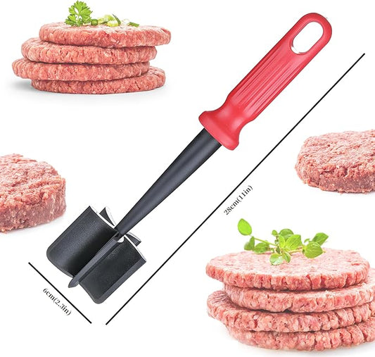 Meat Chopper, MONGSEW Heat Resistant Masher and Smasher for Meat and Hamburger, Ground Beef Smasher, Nylon Meat Spatula Chopper, Mix and Chop Kitchen Tool (Unique Double Colors)