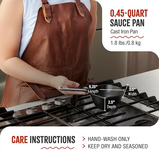 Victoria 0.5-Quart Cast Iron Saucepan, Small Cast Iron Melting Pot Seasoned with Flaxseed Oil, Made in Colombia, Black (Pack of 6)
