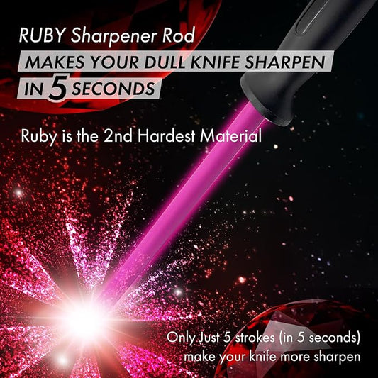 Ruby Sharpener Rod: Durable Knife Sharpener, Harder Than Steel Honing Rod, Japan Product