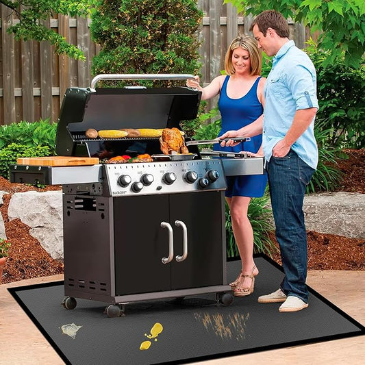 48 ×30 inches Under Grill Mat / Fire Pit Mat Fireproof Waterproof Oil-Proof, Fireproof Mat Fireplace Mat BBQ Mat Protect Mat for Deck Patio Grass Outdoor Charcoal, Flat Top, BBQ Smokers, Gas Grills