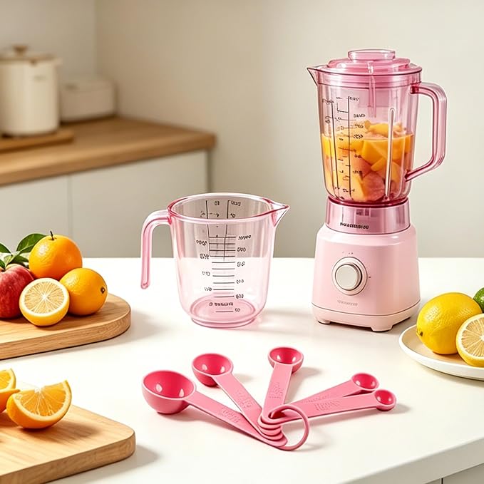 Pink Measuring Cups Set, Multi-size Liquid Cup Premium Kitchen Accessories, Ideal Baking Tool Set for Home Cooking & Decor