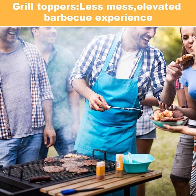 Grill Topper Set of 20,16x12 Disposable Grill Topper,Non-Stick Aluminum Grilling Mats for Outdoor, Easy to Clean Disposable Liners for Outdoor Smoker