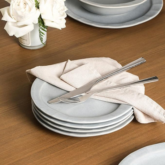 Stone Lain Oasis 4-Piece Dinner Plate Set Stoneware, Grey Blue