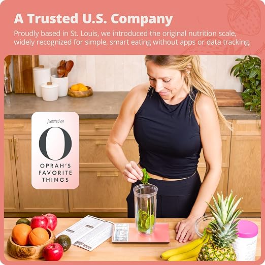Greater Goods Digital Nutrition Scale โ Accurate Macro and Calorie Tracking for Meal Prep, Weight Loss, and Healthy Eating | 2,000 Built-in Foods, Intuitive Nutrition Label Display, 11lb Cap, Pink