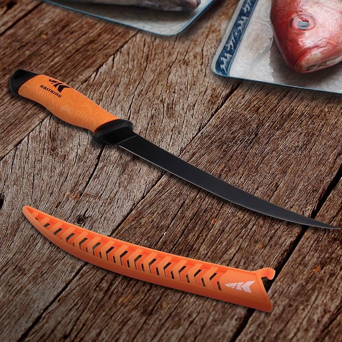 KastKing Speed Demon Pro Fillet Knife with Protective Sheath | Razor Sharp G4116 German Stainless Steel Blade, Non-Slip Grip, Corrosion-Resistant Coating, 8 Options Available