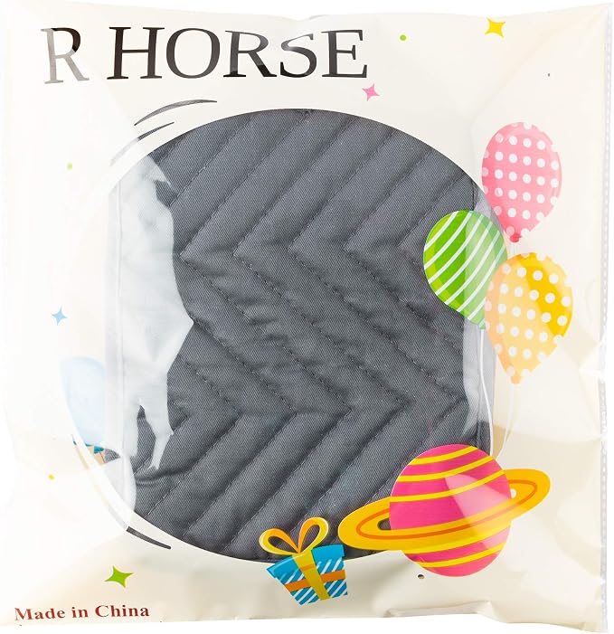 R HORSE 6Pcs Pot Holder with Pocket Grey Cotton Pocket Pot Holder Set for Kitchen Heat Resistant Potholder Terry Cloth Coaster Kitchen Hot Pad Oven Mitts Pads Trivet for Baking Cooking 7''x9''