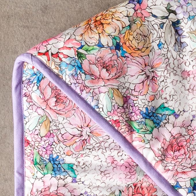 Maison d' Hermine Double Oven Mitts 100% Cotton Double Oven Glove (7"x35") | Heat Resistant BBQ Cooking Gloves with Loop Baking Grilling Kitchen Hotel Home Farmhouse Spring Summer - Floral Love