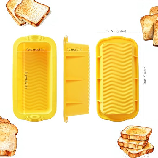 Silicone Bread Loaf Pan, 3 PCS Silicone Loaf Pans for Baking, Non Stick Bread Pans for Homemade Bread, Brownies, Cakes, Dishwasher Safe (3 Colors, Nesting Design)