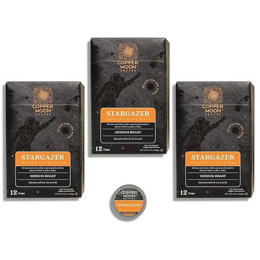 Copper Moon Single Serve Coffee Pods for Keurig K-Cup Brewers, Medium Roast, Stargazer Blend, 36 Count