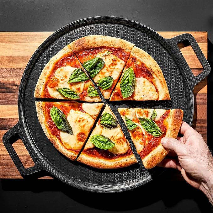 HexClad Hybrid Nonstick Pizza Steel for Pizzas and Flatbreads Up to 14", Dishwasher-Friendly, Oven and BBQ-Safe Up to 900°F